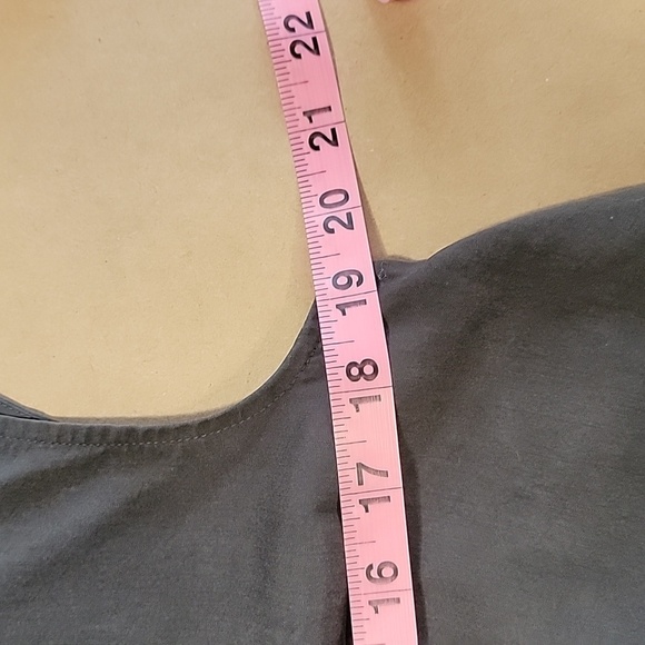 Eileen Fisher Size PM Graphite Gray Front Side Pleat Sleeveless Shift Dress - Picture 7 of 11